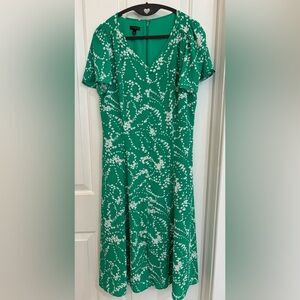 Talbots Petite Green Floral Midi Dress – Size 8P